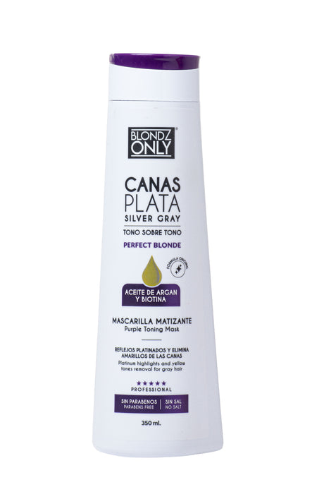 Blondz Only Mascarilla Matizante Canas Plata con Aceite de Argán 350 ML