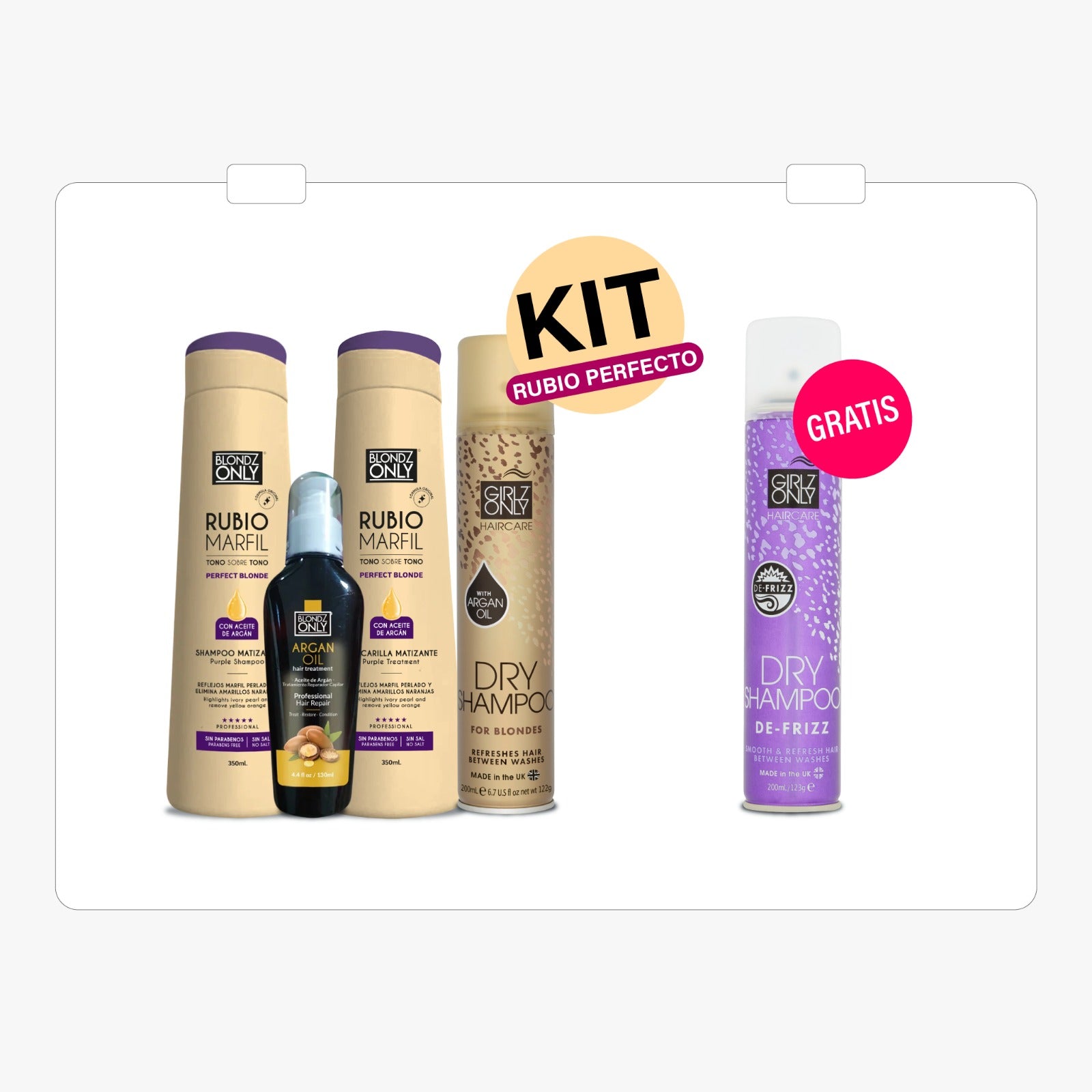 KIT RUBIO PERFECTO + GRATIS Shampoo Seco Anti-Frizz ENVIO GRATIS