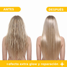 Cargar imagen en el visor de la galería, Aceite de Argán Blondz Only: antes y después, efecto extra glow y reparación