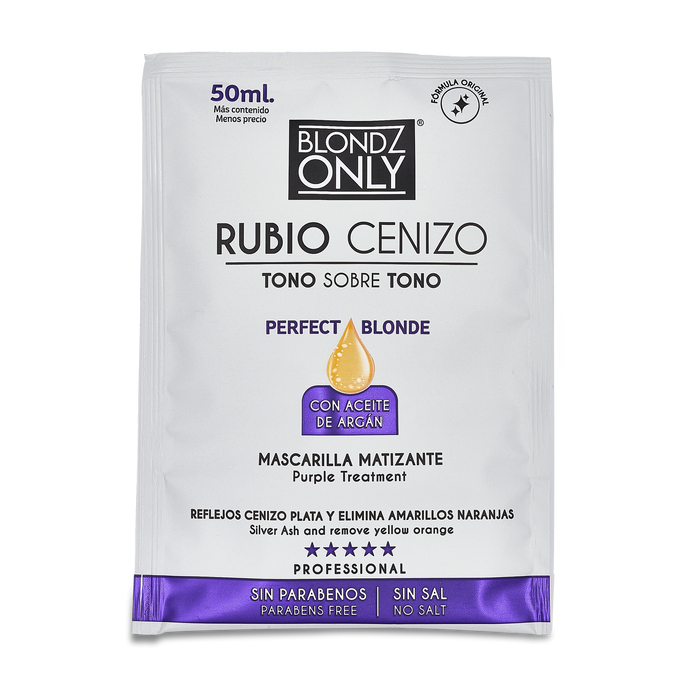 Blondz Only Sachet Mascarilla Matizante Cenizo con Aceite de Argán 50 ML