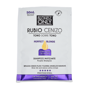 Blondz Only Sachet Shampoo Matizante Cenizo con Aceite de Argán 50 ML