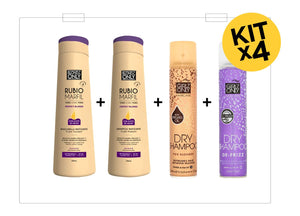 Girlz Only Kit x4 Blondz Only Rubio Marfil 350 ml y Shampoo en Seco (1 Shampoo Seco Blonde y 1 Frizz y 2 und Blondz Only 350ml)