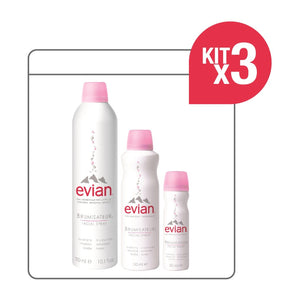 Evian Kit x3 Agua Termal