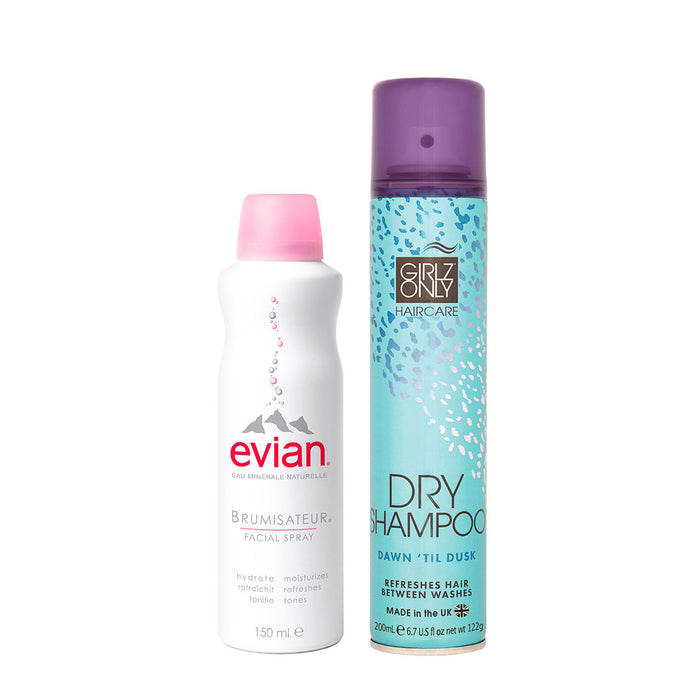 Girlz Only Shampoo Seco Fragancia Cítrica 200ml Dawn ‘til Dusk + Evian Agua Termal 150 ml