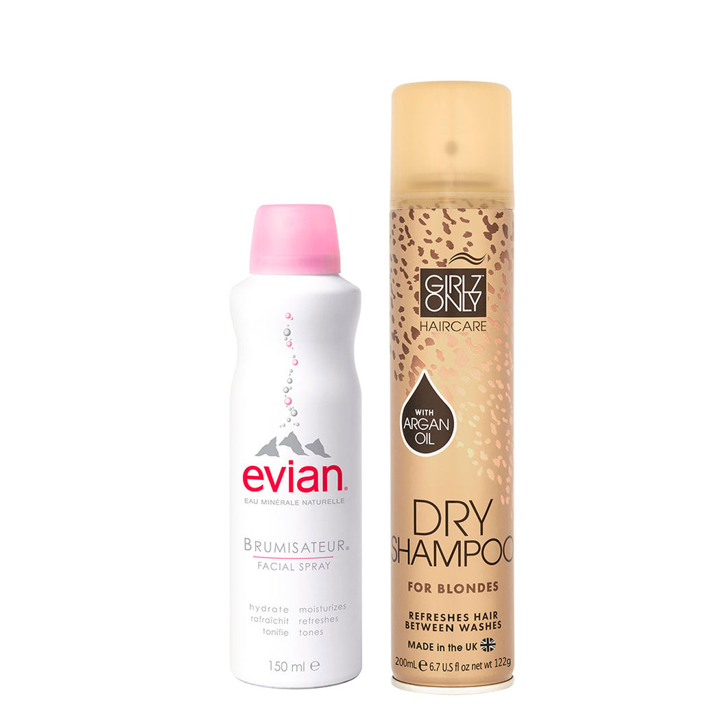 Girlz Only Shampoo Seco Blonde con Aceite de Argán 200 ML + Evian Agua Termal 150 ml