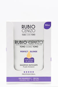 Blondz Only Shampoo Matizante Rubio Cenizo con Aceite de Argán CAJA SACHET 12 UND