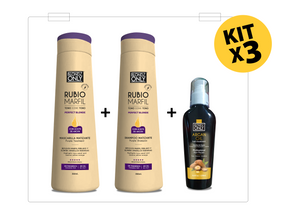 Blondz Only Kit x3 Blondz Only Rubio Marfil 350 ml (Shampoo Blondz 1 und, 1 und Macarilla Blondz Only 350ml y 1 und Blondz Aceite de Argan) ENVÍO GRATIS